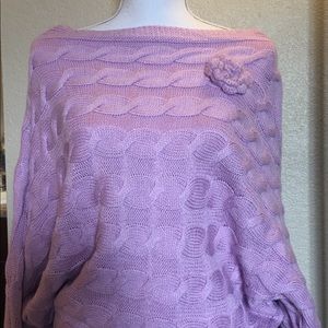 Military Hippie Purple off shoulder Sweater!